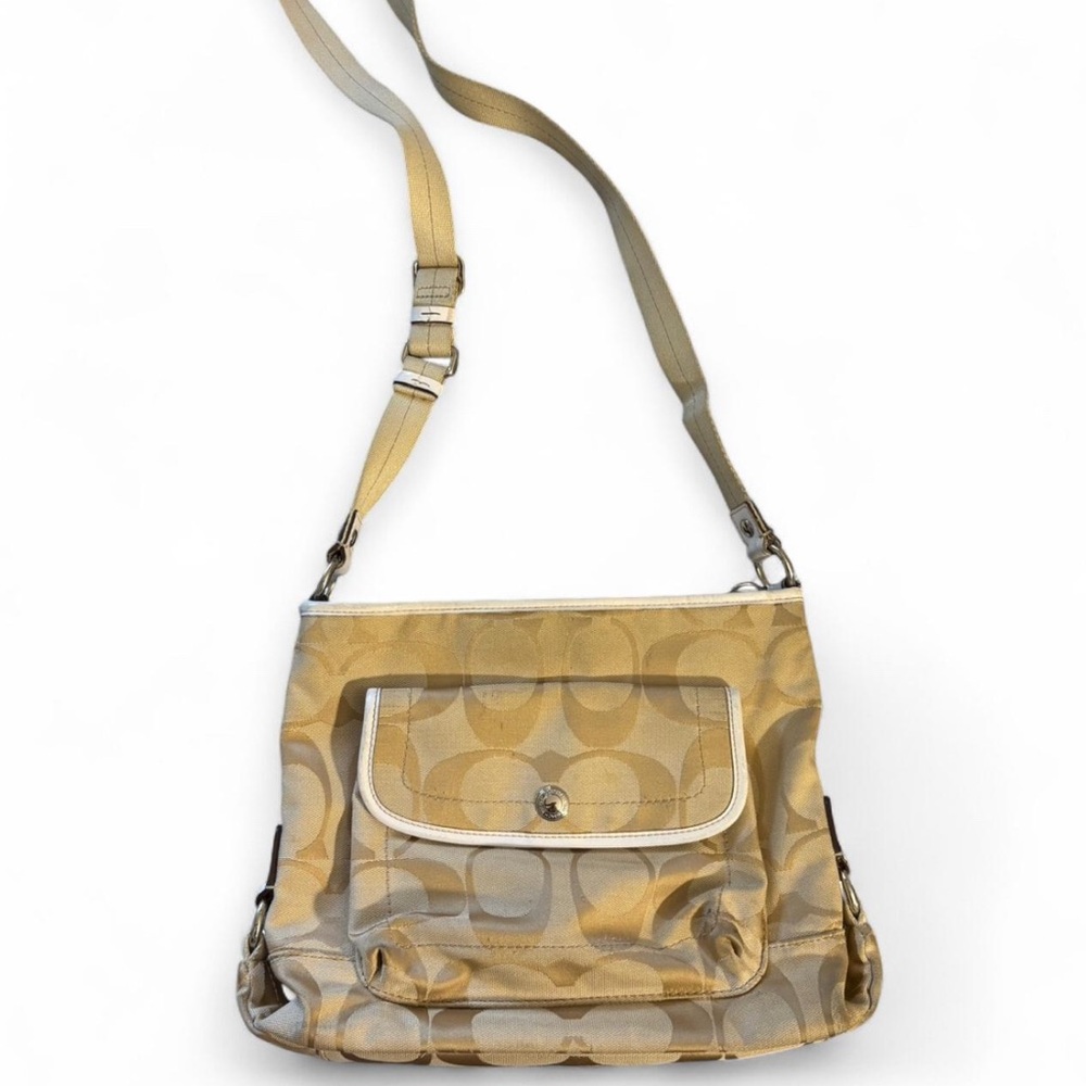 Coach Beige and Cream Shoulder Bag